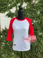 ADULT 100% Polyester Solid Color 3/4 Sleeve Raglan